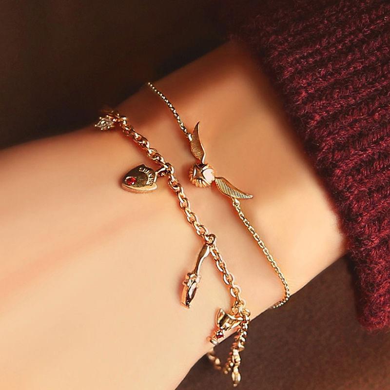 Korean Ost Harry Potter Golden Snitch Peripheral Bracelet New Simple Fashion Trendy Niche Design Jewelry