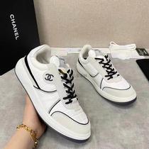 Fashion big name] 23c new black and white cc loo casual sports shoes
