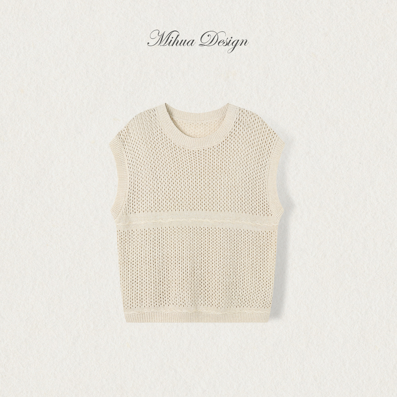 【Mia】French-Style Gentle and Elegant Hollow-Out Versatile Breathable Knit T-Shirt