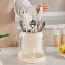Kitchen rotating knife holder storage rack countertop multifunctional chopstick barrel knife holder integrated storage box household kitchen knife rack