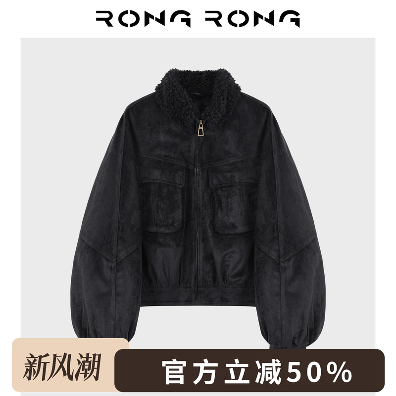 Rongrong90 White Goose down High-Fill Pressure-Free Cold-Resistant Workwear Suede down Jacket 83
