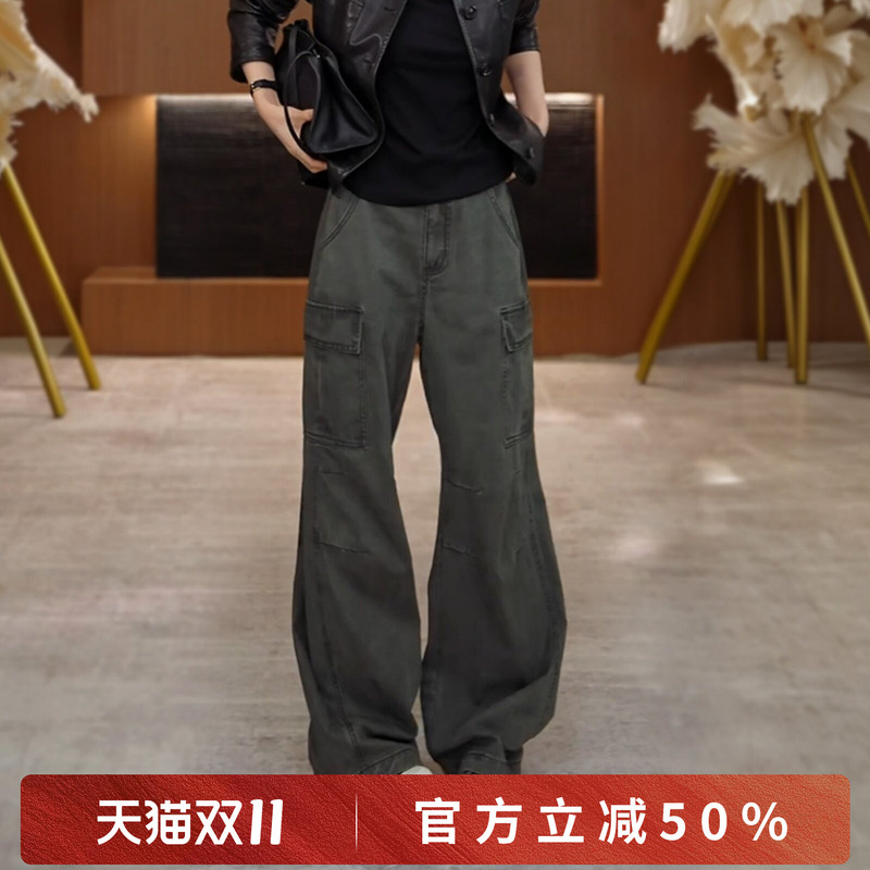 Rongrong [Workwear Magic Pants] 100% Cotton Vintage Washed Hip-Covering Workwear Style Jeans Rr6053