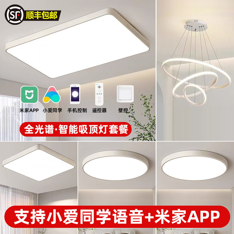 Connected to Mijia Smart Ceiling Light, Living Room Main Light, Simple Modern Room and Bedroom Lighting Fixtures, Whole House Package Set