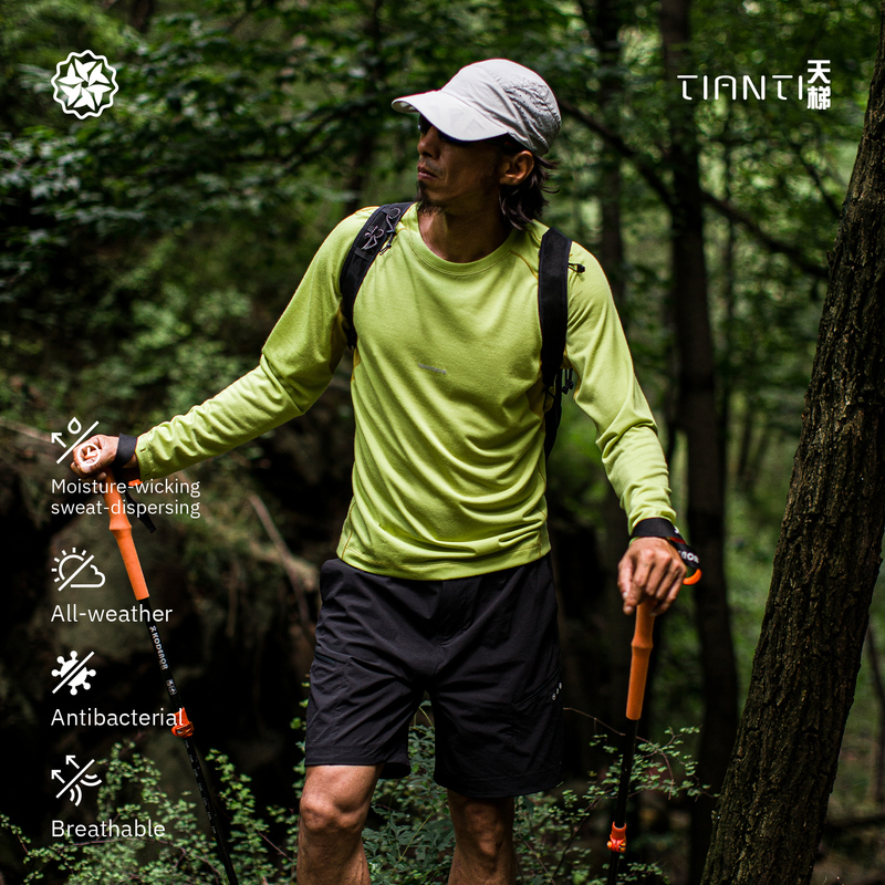 Tavatino Merino Wool Quick-Drying Long-Sleeved T-Shirt Breathable Running Base Layer Sports Top Couple Style