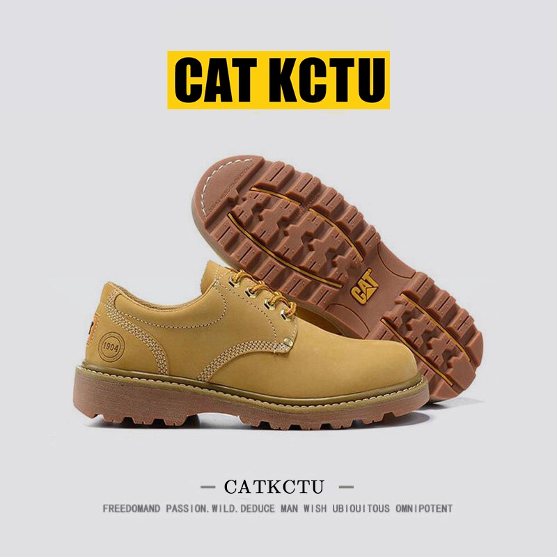 [American Light Luxury] Catkctu Classic Martin Boots Men's Work Shoes Durable Low-Top Boots Yellow Boots for Hiking