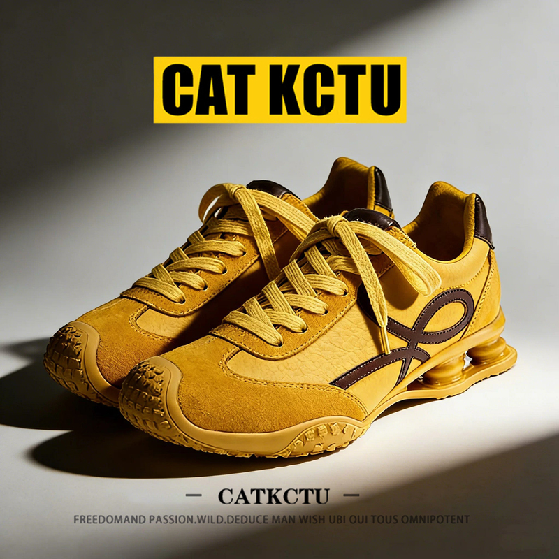 [American Light Luxury] Catkctu German Training Shoes for Men and Women 2026 Casual Color-Block Lace-Up German Training Sneakers