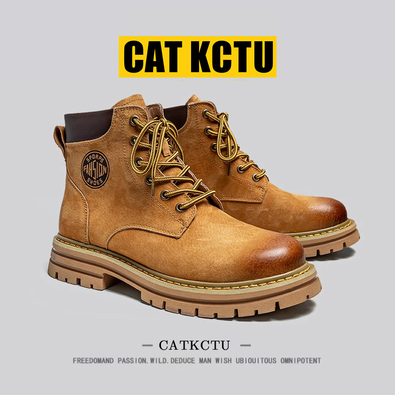 [Американская легкая роскошь] большие желтые ботинки CATkaoao для пар мужчин и женщин, дышащие уличные водонепроницаемые ботинки Martin на толстой подошве увеличенного размера