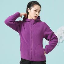 Autumn and winter couples coral velvet hooded fleece jacket polar fleece jacket for women warm and thickened outdoor jacket liner for men