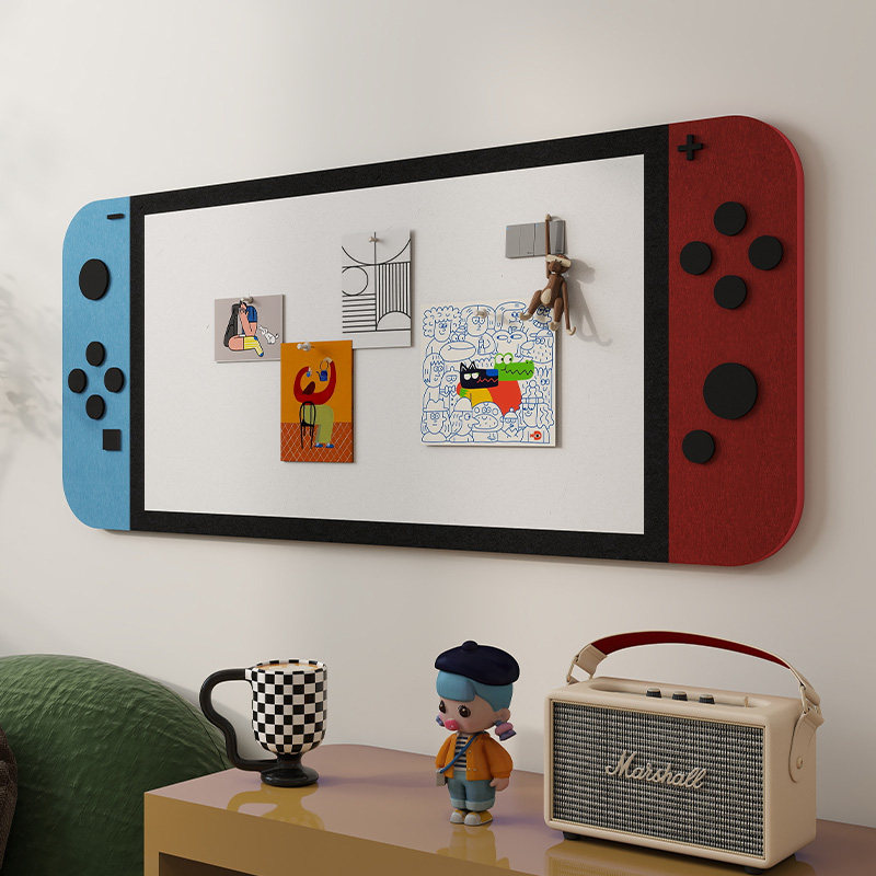 フェルト製ウォールステッカー、Switchゲーム機フォトウォール、自己粘着式3D立体装飾、リビングルームのドーパミンウォールデコレーション