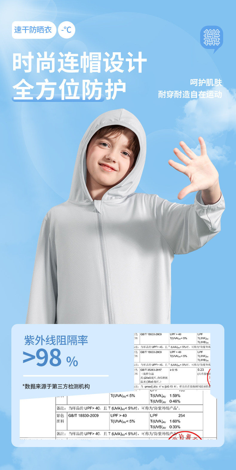 真维斯童装2026新款男童防晒衣冰丝儿童防晒外套夏季夏装UPF100+ — 7