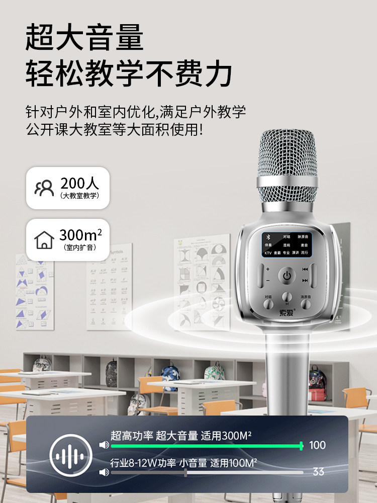 Soaiy Mc29Pro Wireless Loudspeaker for Teachers, Handheld Microphone Speaker