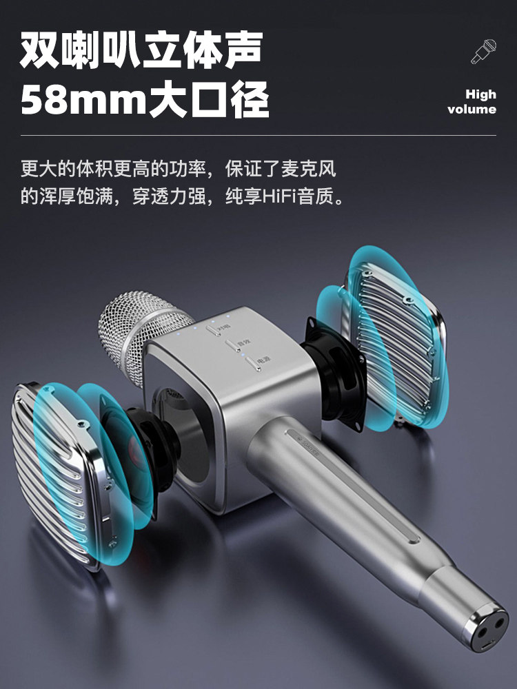 Soaiy Sony Ericsson Mc29 Microphone and Speaker Integrated Microphone for Home Use, Universal Karaoke Wireless Home Ktv Singing Machine