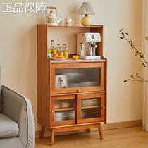 High-end slate sideboard solid wood tea cabinet Nordic living room sideboard dining room storage cabinet Japanese kitchen microwave oven