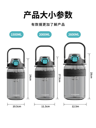 Спортивная фляга Fuguang 2025 новой модели, сверхбольшой емкости, из тритана, для фитнеса, активного отдыха, специальная для военной подготовки, большая, в виде ведра/кружки