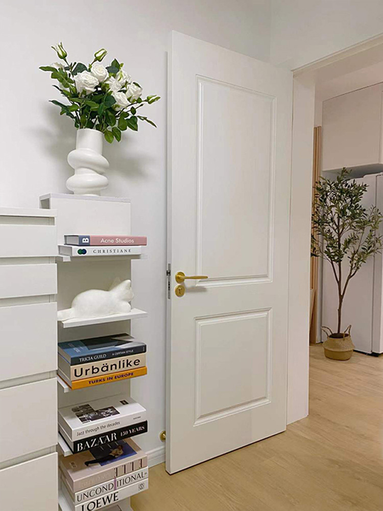 Free Shipping and On-Site Installation of White Bedroom Doors, Solid Wood Lacquered Doors, Solid Wood Interior Bedroom Wooden Doors, Paint-Free Carbon Crystal Doors