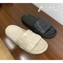 A1 (Ingot Gold) Mens Cowhide Checkerboard Slipper Sandals