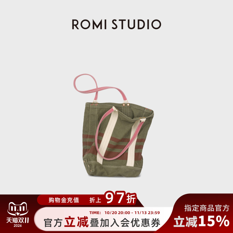 Romi Studio Heavy-Duty Washed Horizontal Striped Canvas Cotton Retro Handbag Tote Bag for Women Rwdsp82953 Romi Studio Heavy-Duty Washed Horizontal Striped Canvas Cotton Retro Handbag Tote Bag for Women Rwdsp82953