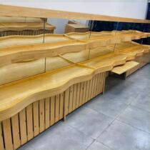 Factory direct sales corrugated fruit rack Baiguoyuan fruit shop solid wood shelves supermarket fresh fruit and vegetable display rack