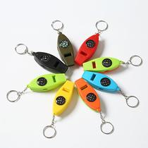 Outdoor lifesaving compass whistle pendant multifunctional whistle compass key chain buckle