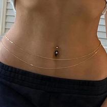 1PC Minimalist Beach Bikini Body Chain Bellybutton Chain Adj