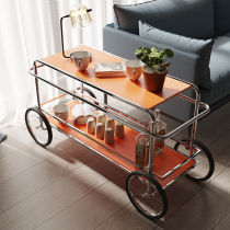 Second-hand movable dining cart stainless steel Bauhaus condiment table restaurant commercial household internet celebrity storage rack trolley large