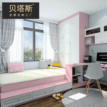 Direct selling new children's room wardrobe customized overall study tatami bed integrated children's bed sofa whole house furniture