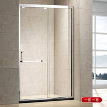 Customized one-line 304 stainless steel rain partition shower room tempered glass bathroom screen sliding door