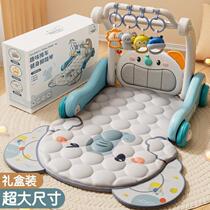 Multifunctional baby pedal piano fitness stand baby crawling mat pedal sound and light piano toy toddler walker