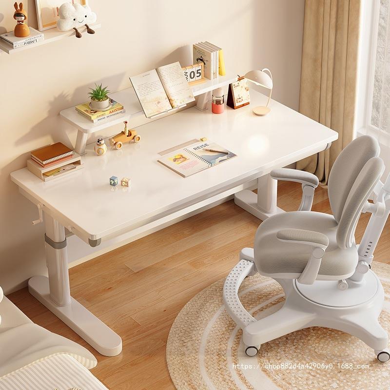 Suiyuan Children's Study Table Primary School Students' Home Dabai Writing Tables and Chair Set Manual Lifting Solid Wooden Table