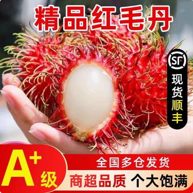 顺丰包邮海南保亭7号红毛丹新鲜水果！孕妇最爱的毛荔枝礼盒果园直发，吃一口就沦陷了！-毛丹-淘宝好物网