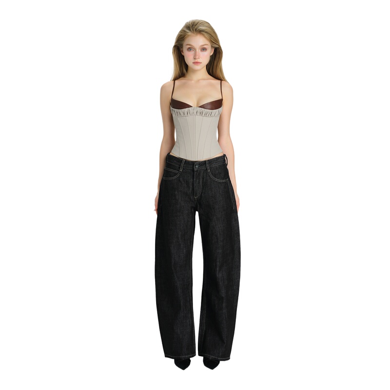 Lsoul Sexy Slim-Fitting Fishbone Corset Camisole Women's American Retro Style Strappy Tube Top Soulie Lsoul Sexy Slim-Fitting Fishbone Corset Camisole Women's American Retro Style Strappy Tube Top Soulie