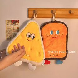 Hanging Hand Towel, Absorbent, Cute, Quick-Drying, Kitchen and Bathroom Towel, Thickened Cartoon Children's Handkerchief Hwj