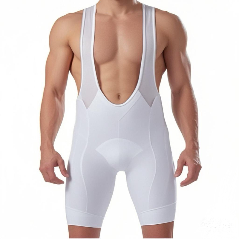 Summer Pure White Double Arrow Cushion Cycling Bib Shorts Unisex Mountain Road Bike Riding Gear