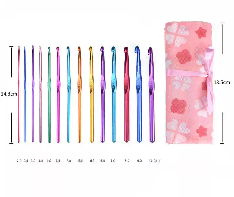 1Set Crochet Hooks Set With Case 14 Styles Knitting NeedlesTaobao