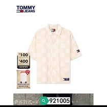 Dingxi more trendy brand shirts for men and women 198518680 checkerboard short-sleeved twill loose spring and summer Collecti2