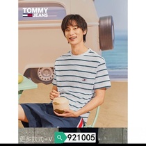 More trendy brand spring and summer tops cloth label 24 thick) stripes (heavy couple 18659 pure cotton for men and women)