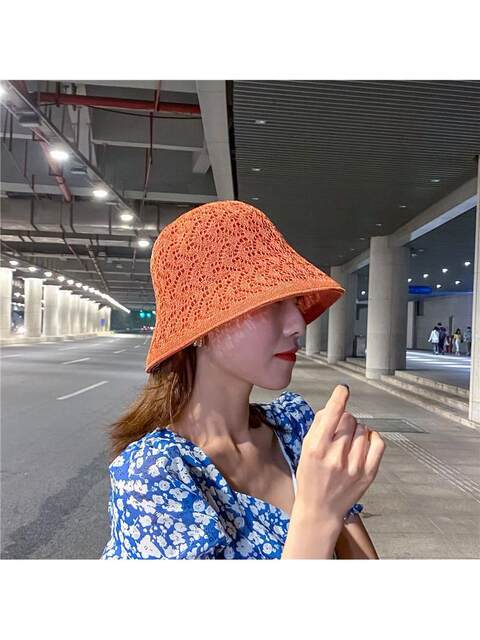 Double-Sided Breathable Fisherman Hat for Women, Cotton and Linen Sun Hat, Lightweight Hollow-Out Bucket Hat, Sun Protection Hat, Versatile Casual Hat