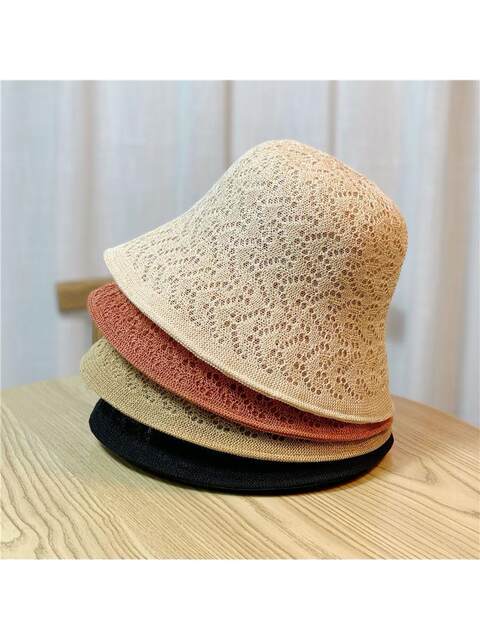Double-Sided Breathable Fisherman Hat for Women, Cotton and Linen Sun Hat, Lightweight Hollow-Out Bucket Hat, Sun Protection Hat, Versatile Casual Hat