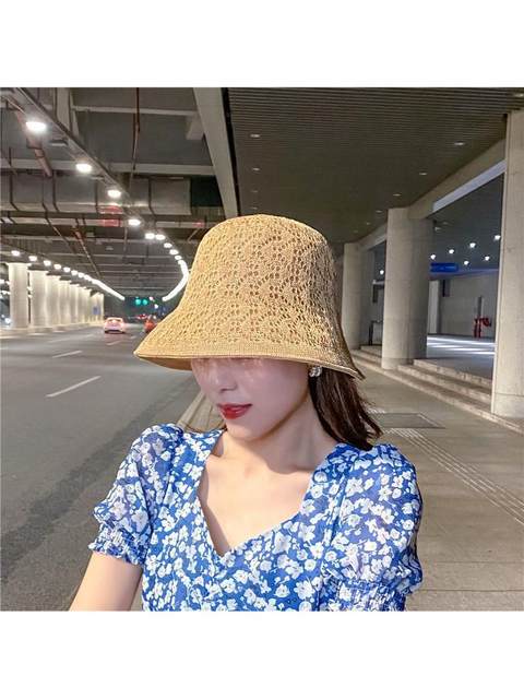 Double-Sided Breathable Fisherman Hat for Women, Cotton and Linen Sun Hat, Lightweight Hollow-Out Bucket Hat, Sun Protection Hat, Versatile Casual Hat