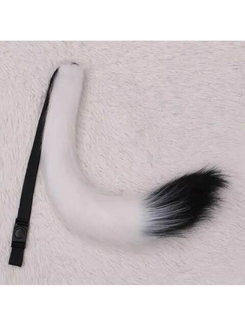 Halloween Japanese-Style Handmade Cat Tail Cosplay Toy, Realistic Fox Tail Cosplay Cat Girl Plush Accessory