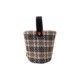 Fashionable and Simple Plaid Korean Canvas Bucket Bag, Casual and Versatile Mommy Bag, Thickened Lunch Box Bag, Handbag