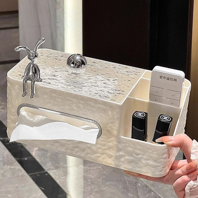 New cream style tissue box creative light luxury living room multifunctional D-function acrylic tissue box restaurant paper storage