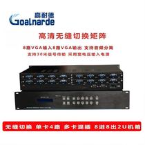 GND-DHW2K-8*8 HD seamless matrix switcher 8 inputs 8 outputs single card 4 channels VGA