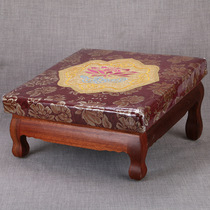 Yuantong Craftsmanufacturer direct supply solid wood embroidered lotus worshiping Buddha kneeling mat four corners solid wood square temple direct sales