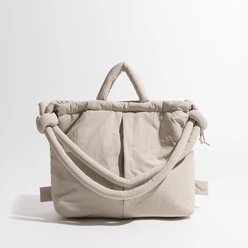 Casual nylon padded tote bag designer soft puffer women shou