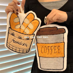 French bread cute baguette towel hanging coral fleece absorbent lint For Home handkerchief towel cloth J
