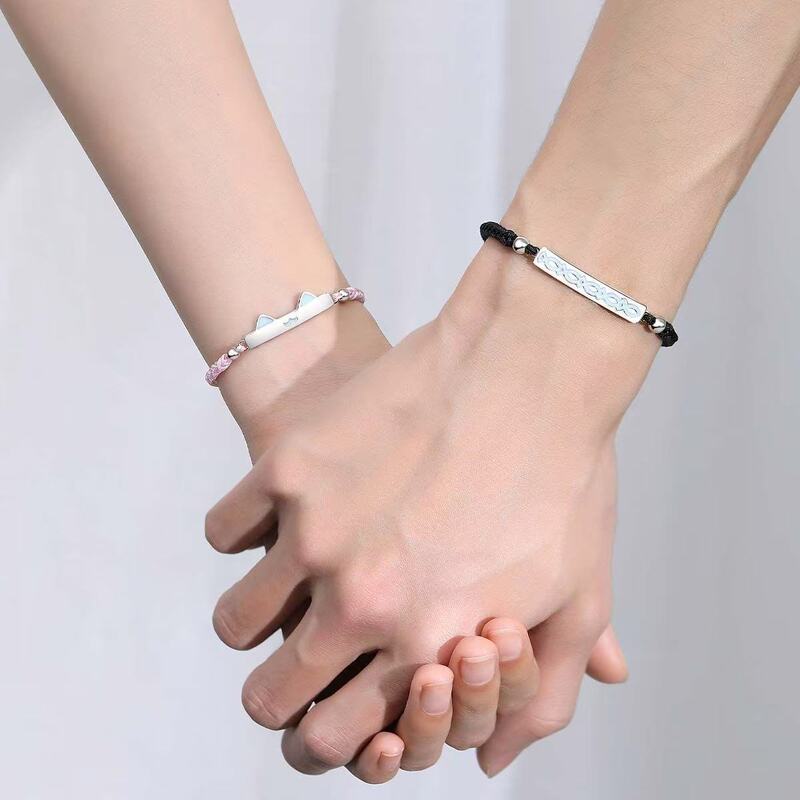 New Cat and Fish Love Fluorescent Couple Bracelet, Niche Design, High-End Couple Bracelet, Gift for Girlfriend