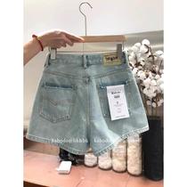 Plus size fat girl denim shorts womens summer thin design niche high waist slimming a line hot pants wide leg pants