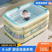Japans MUJIE baby swimming pool household foldable childrens inflatable swimming bucket indoor and outdoor thickened paddling pool