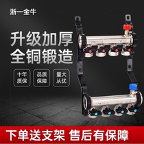 German imported Taurus high-flow floor heating water distributor household valve all-copper one-piece thickened floor heating water distributor
